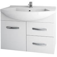 Тумба под раковину Dreja Alfa 90 99.0308 подвесная Белый глянец