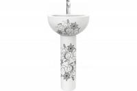Раковина Sanita Luxe Art Flora ARTSLWB10 Белая с узором