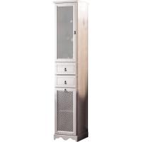 Шкаф пенал Opadiris Тибет 40 L Z0000004955 с решеткой и бельевой корзиной Беленый бук
