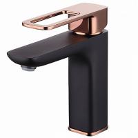 Смеситель для раковины Iddis Slide SLIBG00i01 Черный Розовое золото