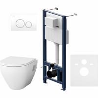 Комплект унитаза с инсталляцией AM.PM Spirit V2.0 FlashClean IS49001.701738 с сиденьем Микролифт и клавишей смыва Белый