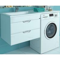 Тумба с раковиной СанТа Лидер 130 L 700259+900114 подвесная Белая