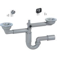 Сифон для кухонной мойки Prevex P-loc PL2-D9C45-SANT-01 Серый