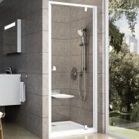Душевая дверь в нишу Ravak Pivot PDOP1 90 профиль Белый ручки и петли Хром