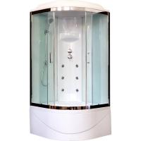 Душевая кабина Royal Bath ВК 100x100 RB100BK3-WT-CH с гидромассажем стекло прозрачное задняя стенка Белая