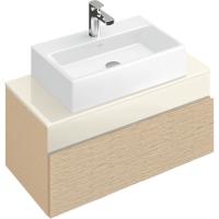 Тумба под раковину Villeroy&Boch Memento 80 Дуб светлый стекло Кремовое