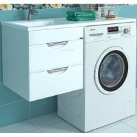 Тумба с раковиной СанТа Лидер 110 L 700258+900112 подвесная Белая