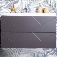 Тумба под раковину Бриклаер Кристалл 80 подвесная Ясень Анкор темный