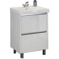 Тумба с раковиной Comforty Дублин 60 4137134 Белый глянец