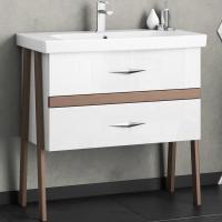 Тумба под раковину Opadiris Флоридо 85 Z0000012183 Белая глянцевая/Светлый орех