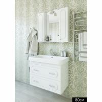 Тумба с раковиной Sanflor Ксения 80/2 Н0000000124 Белая