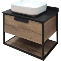 Тумба с раковиной Comforty Кельн 75 4149065 подвесная Дуб темный