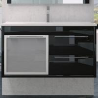 Тумба с раковиной SanVit Новелла Lux New 120 в цвете Ral подвесная Черный глянец
