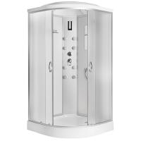 Душевая кабина Erlit Comfort ER4508P 80x80 с гидромассажем задняя стенка Белая стекло матовое