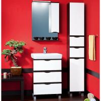 Тумба под раковину Бриклаер Токио 60 Венге Белый глянец