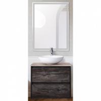 Комплект мебели для ванной BelBagno SET-KRAFT-600-PP-CDEC-BB344-LOY-GRT-600/800 с зеркалом и смесителем Pino Pasadena, столешница - Cemento Decorato (с нанесением узора)