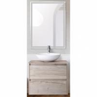 Комплект мебели для ванной BelBagno SET-KRAFT-600-RGB-CDEC-BB344-LOY со смесителем Rovere Galifax Bianco, столешница - Cemento Decorato (с нанесением узора)