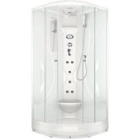 Душевая кабина Domani-Spa Elegance 90x90 DS01E99LACl10 с гидромассажем профиль Белый стекло прозрачное
