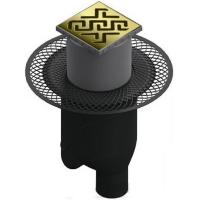 Душевой трап Berges Wasserhaus Platz Antik 150x150 092061 с решеткой Золото глянец
