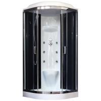 Душевая кабина Royal Bath НК 90x90 RB90HK7-BT-CH с гидромассажем стекло прозрачное задняя стенка Черная