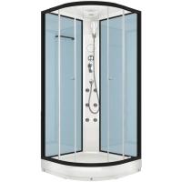 Душевая кабина Domani-Spa Delight 110 100x100 DS01D110LDbCl10 с гидромассажем профиль Графит задние стенки Синие