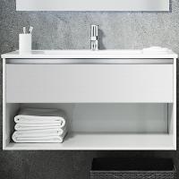 Тумба с раковиной SanVit Контур 75 в цвете Ral подвесная Белый глянец