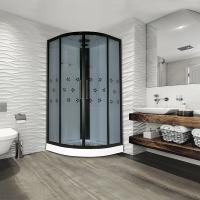Душевая кабина Cerutti SPA Diva 101 100х100 профиль Черный стекло с рисунком