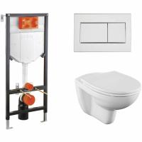 Комплект унитаза с инсталляцией Norm Fit 9773B099-7207 с инсталляцией с сиденьем Микролифт и клавишей смыва Хром