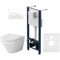 Комплект унитаза с инсталляцией AM.PM Inspire FlashClean IS49001.501700 с сиденьем Микролифт и клавишей смыва Белый