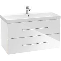 Тумба под раковину Villeroy&Boch Avento 100 подвесная 2 выдвижных ящика Белая