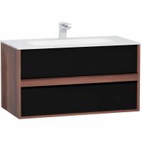 Тумба с раковиной Vitra Metropole 100 58183 подвесная Сливовое дерево Черная