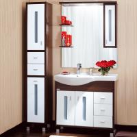 Тумба под раковину Бриклаер Бали 90 левая венге/белый глянец