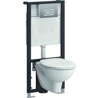 Комплект унитаза с инсталляцией Vitra Arkitekt 9005B003-7211 с сиденьем и кнопкой смыва Хром