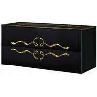Тумба под раковину Aqwella Clarberg Due amanti 100 Due.01.10/BLK/GL подвесная Черная ручки Золото