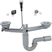Сифон для кухонной мойки Prevex P-loc PL2-R9C45-SANT-01 автомат Серый