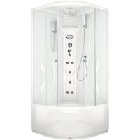 Душевая кабина Domani-Spa Elegance High 90x90 DS01E99HACl10 с гидромассажем профиль Белый стекло прозрачное