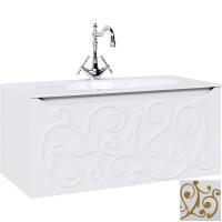 Тумба под раковину Aqwella Clarberg Elegance 100 EL0110GL подвесная Белая матовая Золото