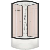 Душевая кабина Domani-Spa Delight 88 High 80x80 DS01D88HPcCl10 с гидромассажем профиль Черный задние стенки Розовые