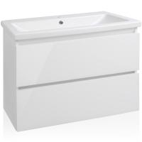 Тумба под раковину Style Line Даймонд 80 Люкс Plus подвесная Белый глянец