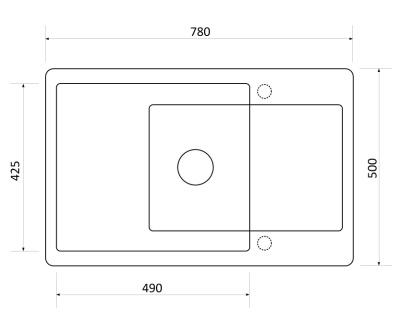 Кухонная мойка Zigmund&Shtain Rechtek 780.490 Темная скала