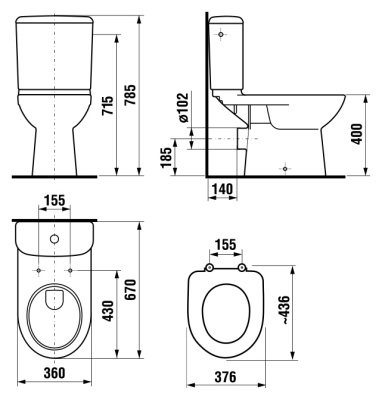 Унитаз-компакт Jika Olymp 8.2261.6.000.242.9 с бачком без сиденья