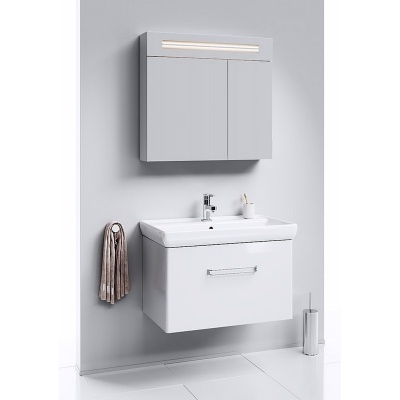 Зеркальный шкаф Aqwella Нео 80 Neo.04.08 с подсветкой Белый