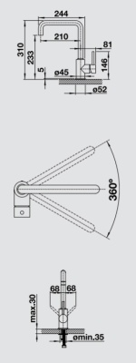 Смеситель для кухни Blanco Mili Хром