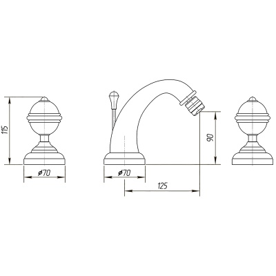 Смеситель для биде Migliore Cristalia ML.CRS-3725 Хром