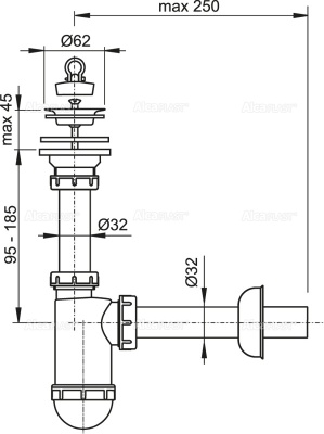 Сифон для раковины Alcaplast A411 Белый