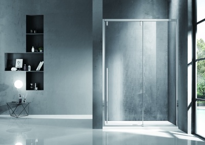 Душевая дверь Bravat Slim Line 120 BD120.4105A профиль Хром стекло прозрачное