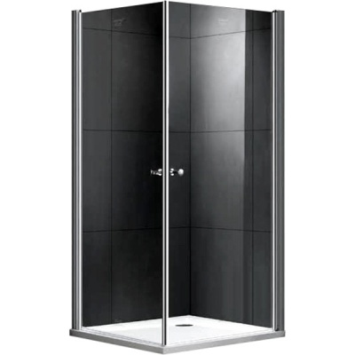 Душевой уголок Gemy New Rockcoco 80х190 квадратный две распашные дверцы профиль Хром стекло прозрачное