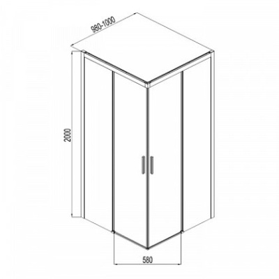 Душевой уголок Aquanet Pleasure AE60-S-100x100U-BT 100x100 профиль Черный стекло прозрачное