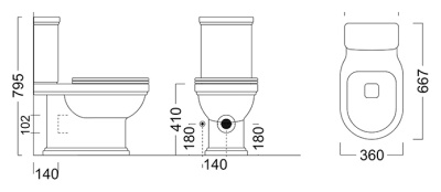 Унитаз Kerama Marazzi Pompei PO.wc.01 без бачка и сиденья
