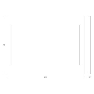 Зеркало Evoform Lumline 75х100 с подсветкой